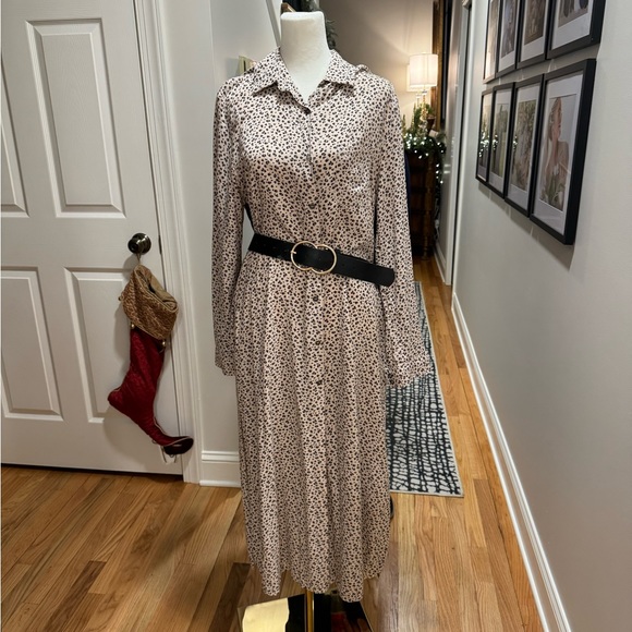 Aura Leopard Button Front Maxi Shirt Dress - Picture 7 of 10